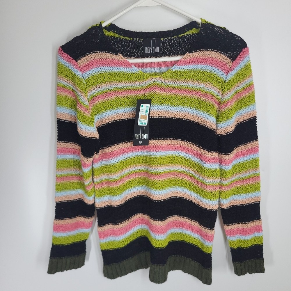 Mark Alan Striped V-neck Sweater
